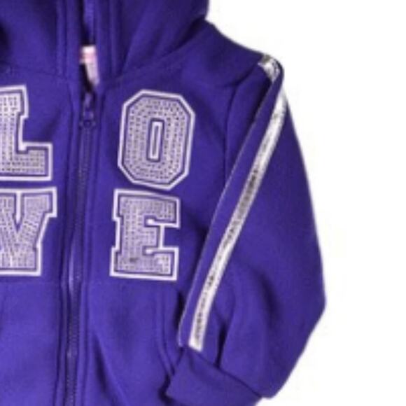 TEDDY BOOM Purple Girls 2T NWT Sparkle LOVE Zipper Hoodie Sweatpants NEW Gift - Picture 10 of 10